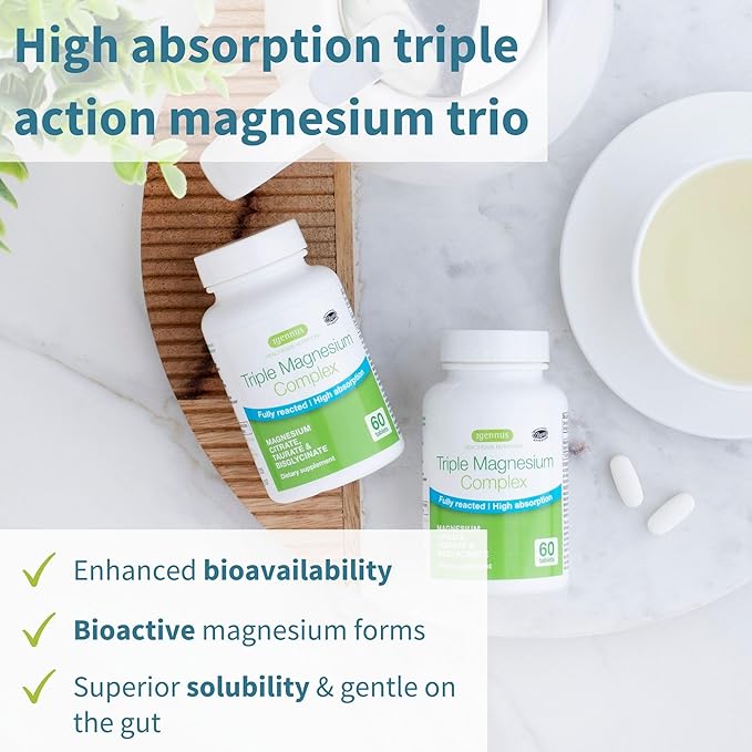 Triple Magnesium Complex + Zinc Complex Vegan Bundle High Absorption Chelated Magnesium + 25mg Chelated Zinc Picolinate &amp Bisglycinate with Copper by Igennus