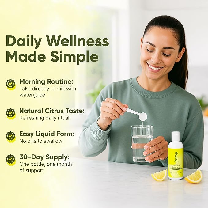 Liposomal Glutathione Liquid – 500mg Advanced Antioxidant Support – Cellular Health &amp Detox – High Absorption Formula – Vegan Non-GMO Citrus Flavor – 4 fl oz 30 Servings