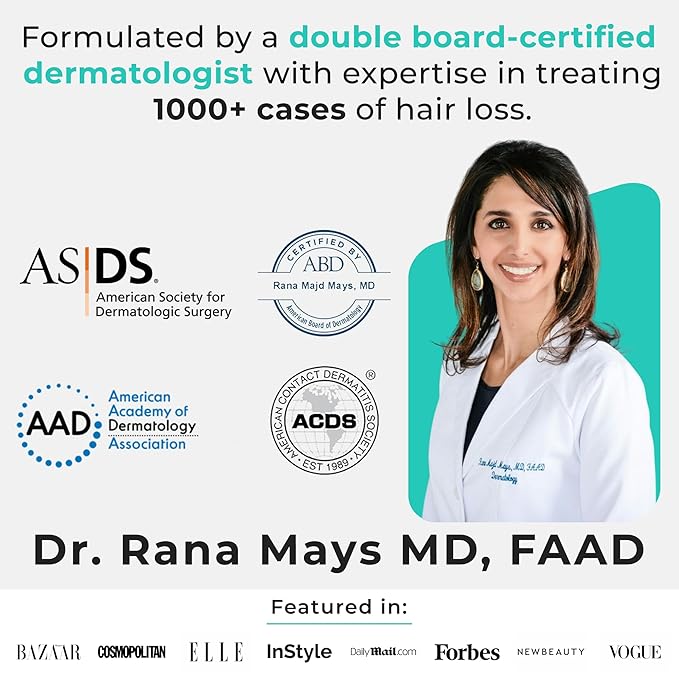 Hair Plus MD Hair Growth Supplement 120 Capsules – Supports Hair Growth &amp Density – Dermatologist-Developed with Collagen &amp Vitamins – Gluten-Free Toxin-Free Non-GMO – 1 Month Supply