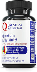 Quantum Nutrition Labs Daily Multivitamin - Multivitamin for Men and Women Daily Nutrition Supplements with Calcium for Adults Made with Cordyceps and Green Tea - 60 Vegetarian Capsules