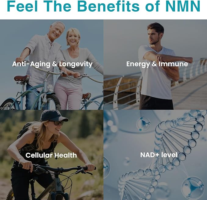 Vegan NMN Supplement 500mg Higher Absorption - 99% Pure NMN (Nicotinamide Mononucleotide)for NAD+ Cellular Energy Immune Muscle Anti-Aging &amp Longevity Stabilized NMN - 60 Capsules (60 Days Sup