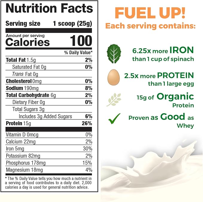 Growing Naturals Raw Pea Protein Powder Vegan Plant Based Protein BCAA Low-Carb Low-Sugar Vanilla Blast 2 Pound (Pack of 1)