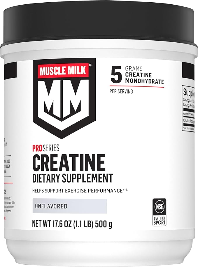 Muscle Milk 100% Whey Protein Powder Vanilla 5 Pound 68 Servings &amp Pro Series Creatine Powder Unflavored 1.1 Pound 100 Servings