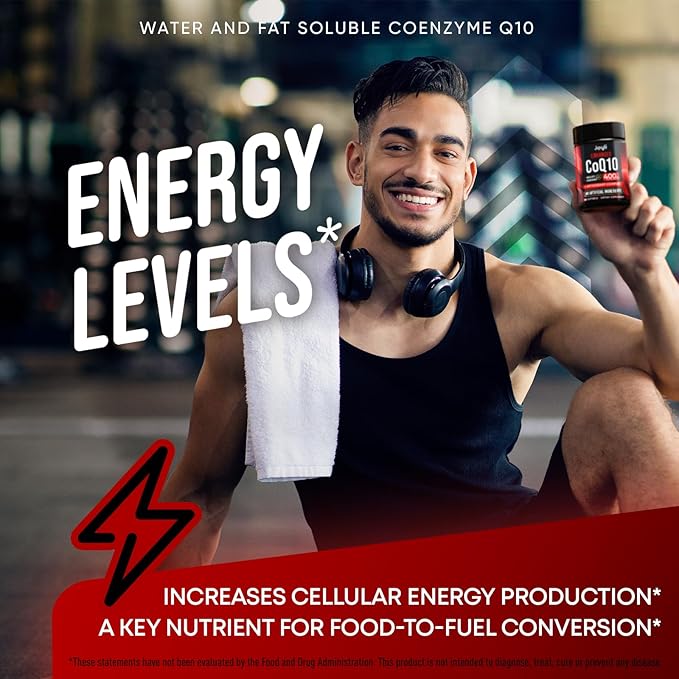 CoQ10 400mg Softgels - High Absorption Co Q10 400mg Softgels for Heart Health &amp Energy Production - Enhanced Co Q 10 Supplement with Antioxidants and Flaxseed Oil - CoQ10 400 mg per Serving