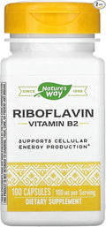 Nature's Way Vitamin B2 100 mg Riboflavin 100 Capsules Pack of 2