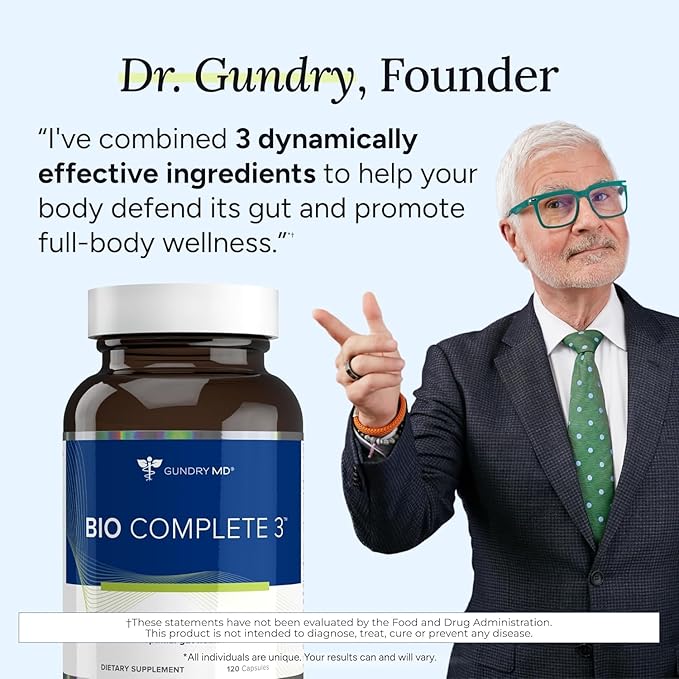Gundry MD® Bio Complete 3 - Prebiotic Probiotic Postbiotic to Support Optimal Gut Health 30 Day Supply (90 Day Supply)