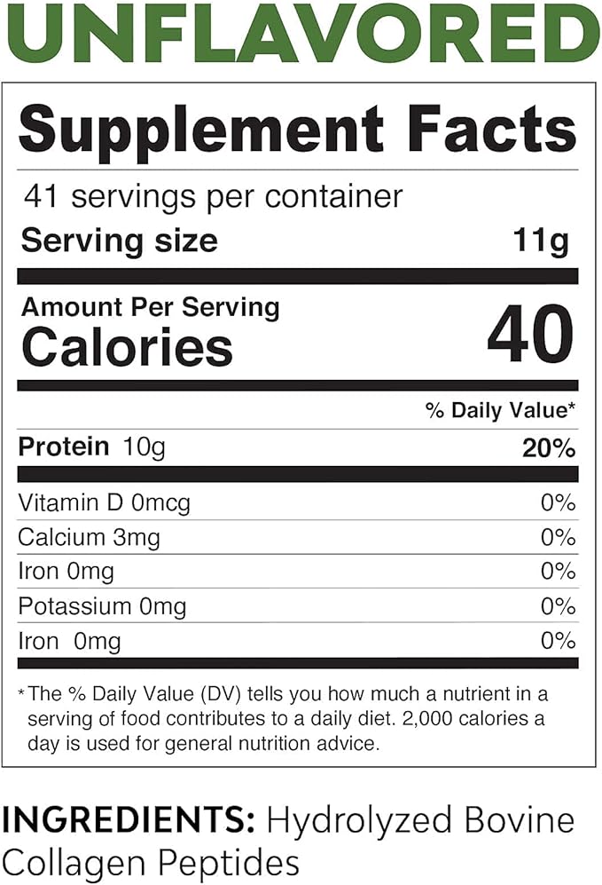 MariGold Grass-fed Collagen Peptides Powder Unflavored 1LB - 100% Pure Type I &amp III Bovine Hydrolyzed Collagen Non-GMO Hormone-Gluten-Dairy Free Keto-Friendly Easy to Mix