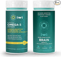 Iwi Omega-3 Essential &amp Brain Omega-3 Bundle 30 Servings Vegan Plant-Based Algae Omega 3 with EPA + DHA Krill &amp Fish Oil Alternative No Fishy Aftertaste