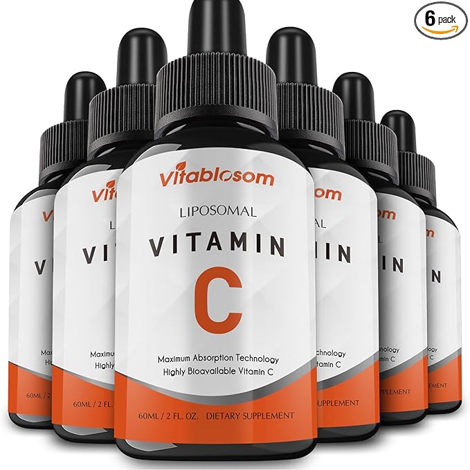 Liposomal Vitamin C 2000mg Liquid for Adults High Absorption VIT C Maximize Vitamin C Good for Immune System &amp Antioxidant 60ML (6 Bottles)