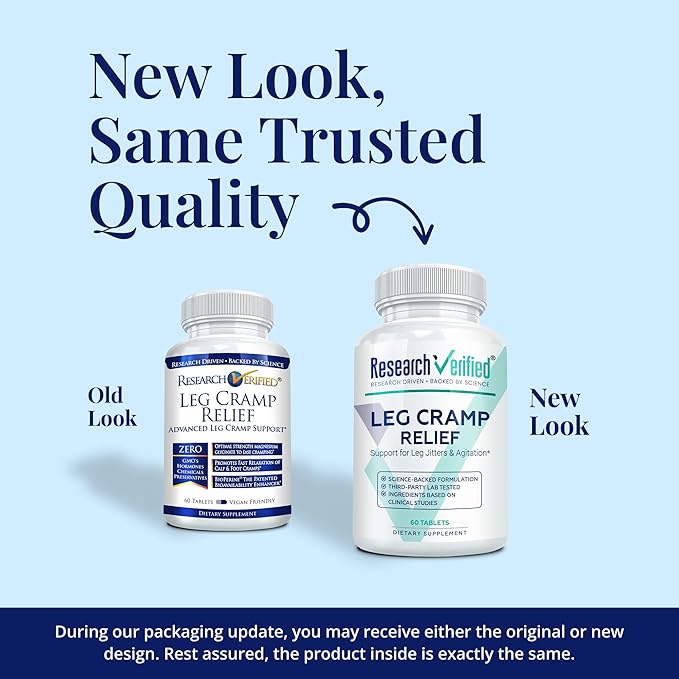Research Verified Leg Cramps - Magnesium B Vitamins Ginger Chamomile BioPerine - Circulation Support - Vegan - 1 Month Supply