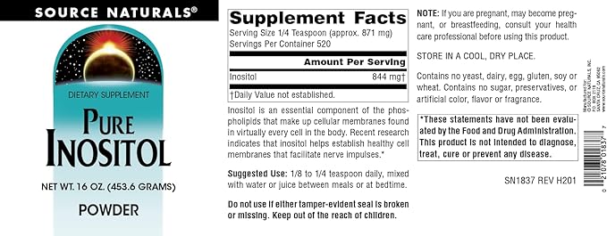 Source Naturals Pure Inositol Dietary Supplement - 16 oz Powder