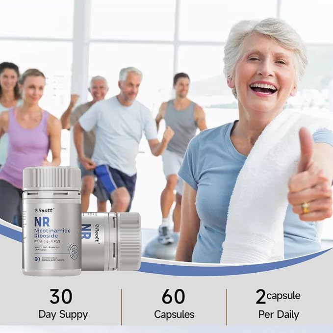 NR Nicotinamide Riboside Supplement 300mg Supports NAD+ Boosting 60 Capsules with L-Ergothioneine and PQQ for Cell Health &amp Healthy Aging