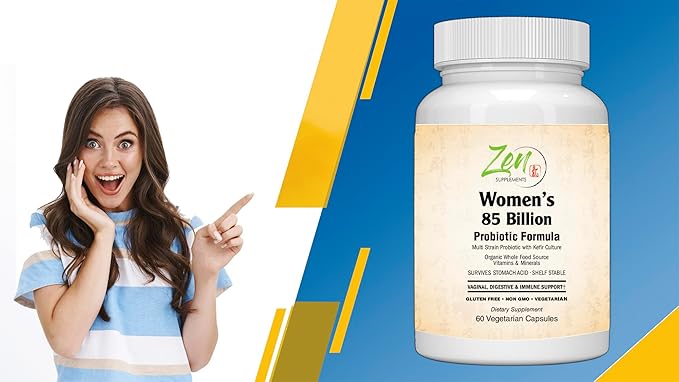 Zen Women's 85 Billion Probiotic Formula Advanced Blend Kefir Cultures 60 Capsules