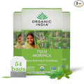 ORGANIC INDIA Tulsi Moringa Tea Bags- Holy Basil Lemongrass Moringa Leaves Calming Immune Support Tea USDA Organic Caffeine Free- 18 Bags 3 Pack