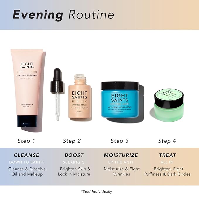 Eight Saints Vitamin C Serum For Face Anti Aging Facial Serum Hyaluronic Acid Vitamin E Organic Aloe Vera and Jojoba Oil Hydrating &amp Brightening Serum for Dark Spots Fine Lines and Wrinkles