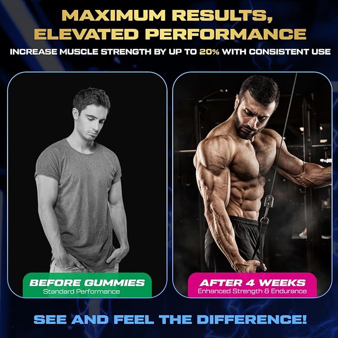 Creatine Monohydrate Gummies for Men &amp Women 9000MG Creatine Gummies Sugar Free with L-Taurine BCAA 2:1 B12 B6 for Boost Strength Focus &amp Endurance Vegan Non-GMO Blueberry 120*2 Bottle