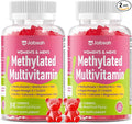 Methylated Vitamin B Complex Gummies for Women &amp Men Multivitanins Gummy with Vitamin A C E Methylfolate &amp B12 TMG Calcium D3 K2 Magnesium &amp More for Overall Health-Vegan Sugar Fr