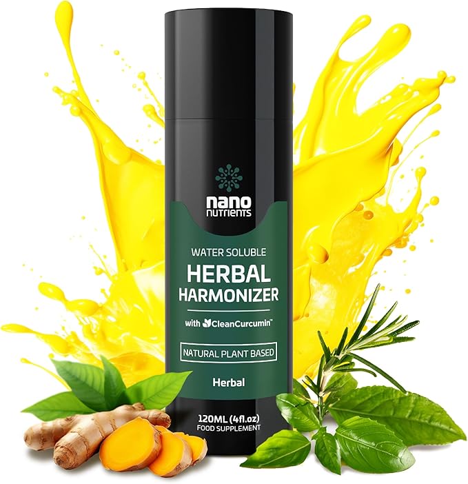 Herbal Harmonizer with CleanCurcumin(TM) - Multi Botanical Antioxidants Supplement - Water Soluble - Nano Curcumin - Holistic Wellness Defender - Healthy Drink Mix (4 fl.oz Herbal)