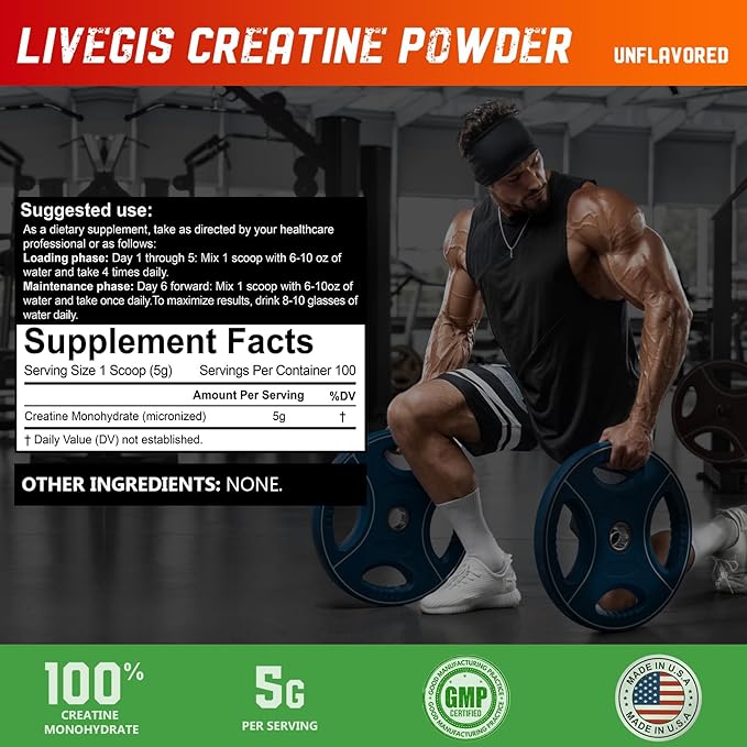 Creatine Creatine Monohydrate Keto Friendly Unflavored - Support Muscles Cellular Energy and Cognitive - 17.63 Oz(500g) - 100 Servings (500g)