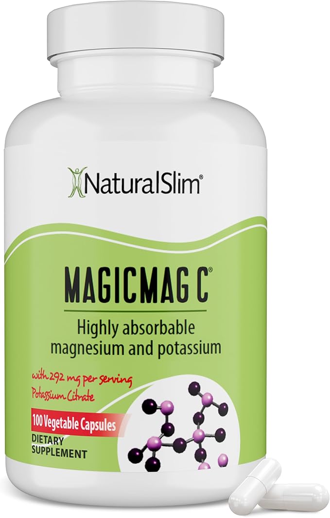 MagicMag C by NaturalSlim Magnesium Citrate Capsules for Muscle Relaxation Sleep Quality Nerve Function &amp Electrolyte Support Daily Magnesium Supplement for Men and Women 100 Capsules
