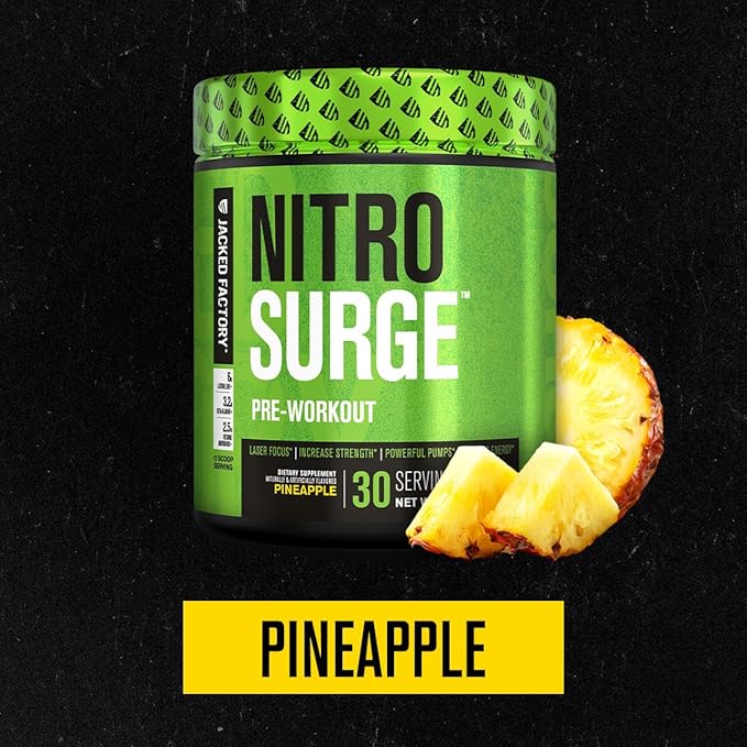 Jacked Factory Nitrosurge Pre-Workout in Pineapple &amp Creatine Monohydrate for Men &amp Women