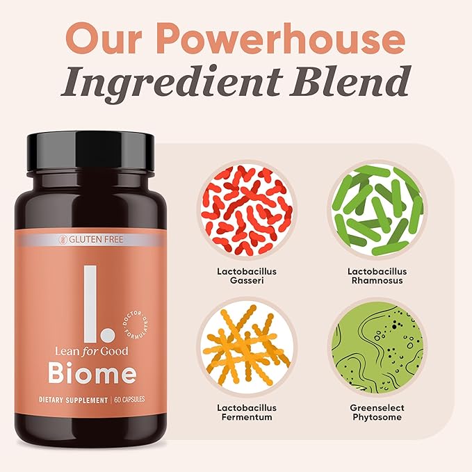 Biome 9-Strain Probiotic Formula Supports a Balanced Gut Microbiome Powerful Gut Probiotics with Greenselect Phytosome - 60 Capsules