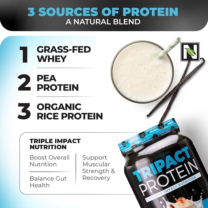 Nutrology TRIPACT Protein Powder 7-in-1 Meal Replacement Shake Vanilla Latte Cinnamon Flavor (40 Servings) BCAA Natural Plant Based BCAA Powder Orange Coconut Flavor (30 Servings)