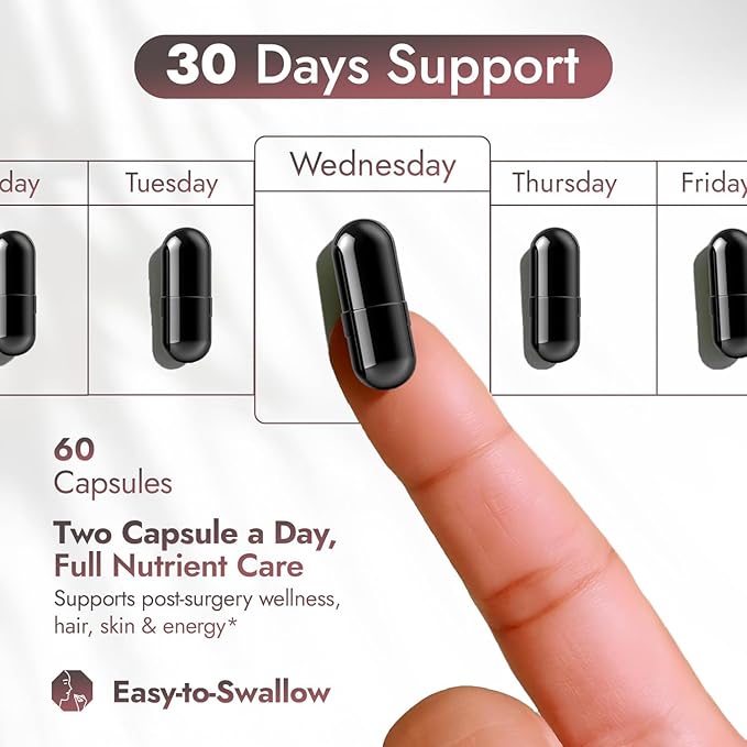 Bariatric Multivitamin with Iron - Easy-to-Swallow Capsule for Post Bariatric Surgery - Post Sleeve and Post Bypass with 42 Fruit &amp Veggies Blend - 60 Liquid Capsules