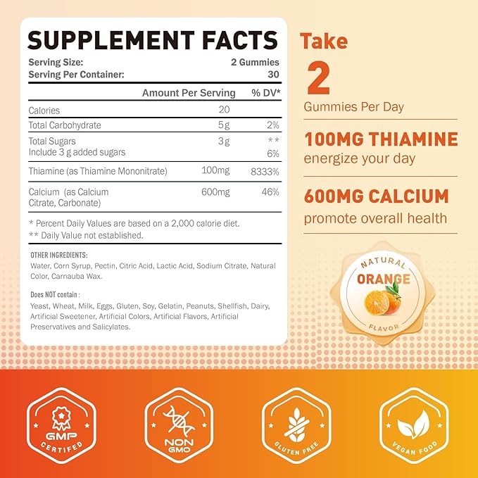 Vitamin B1 Gummies and Oil of Oregano with Black Seed Oil Gummies