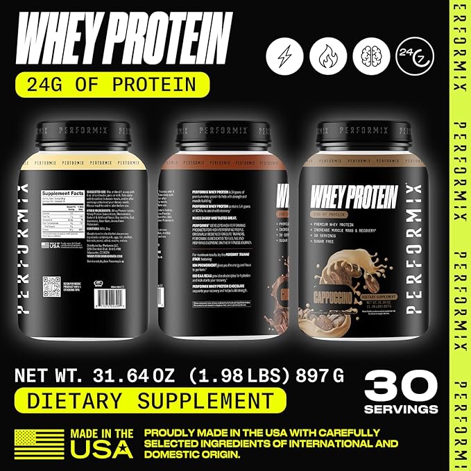 PERFORMIX - Whey Protein Isolate Blend - 24g of Protein - 5.4g of BCAAs - 110 Calories - Muscle Building &amp Post Workout Recovery - 100% Whey Protein Powder - 1.98 lbs - 30 Servings - Vanilla
