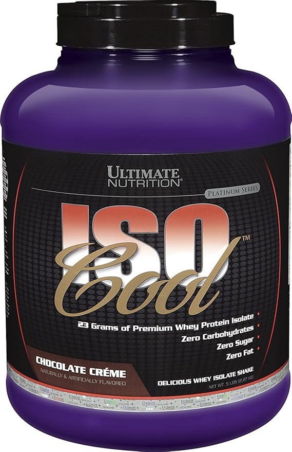 Ultimate Nutrition ISO Cool Whey Isolate Protein Powder - Keto-Friendly - Sugar Carb and Fat-Free - 23 Grams of Protein Per Serving Chocolate 5 Pounds