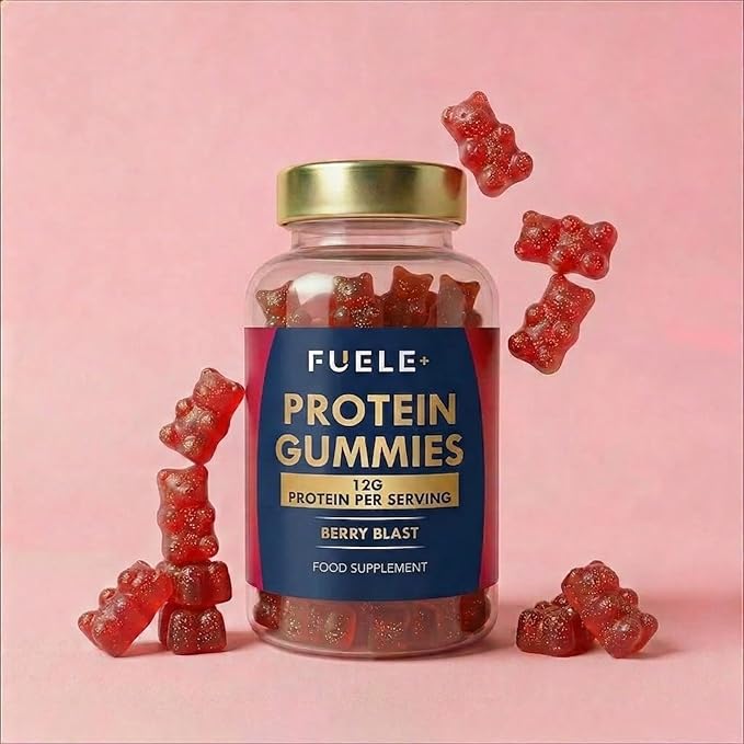Whey Protein Gummies - Mixed Berry Flavour 12g High Protein per Serving - Protein Powder Alternative No Added Sugar Vegetarian Convenient Whey Protein Supplement Muscle Recovery