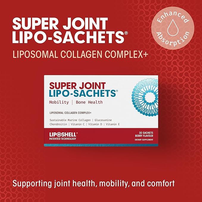 Super Joint Lipo-Sachets Liposomal Collagen Joint Supplement - Liquid Collagen Peptides to Support Joint Health Mobility &amp Comfort