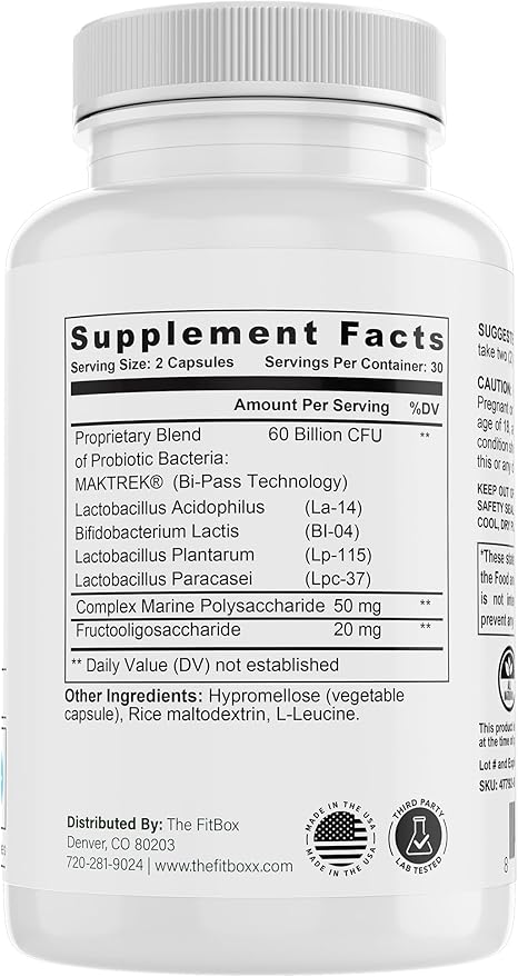 VitalMatrix Daily Probiotic | 60 Billion CFU | Digestive Immune &amp Women’s Microbiome Support | Advanced Delivery | 30 Day Supply