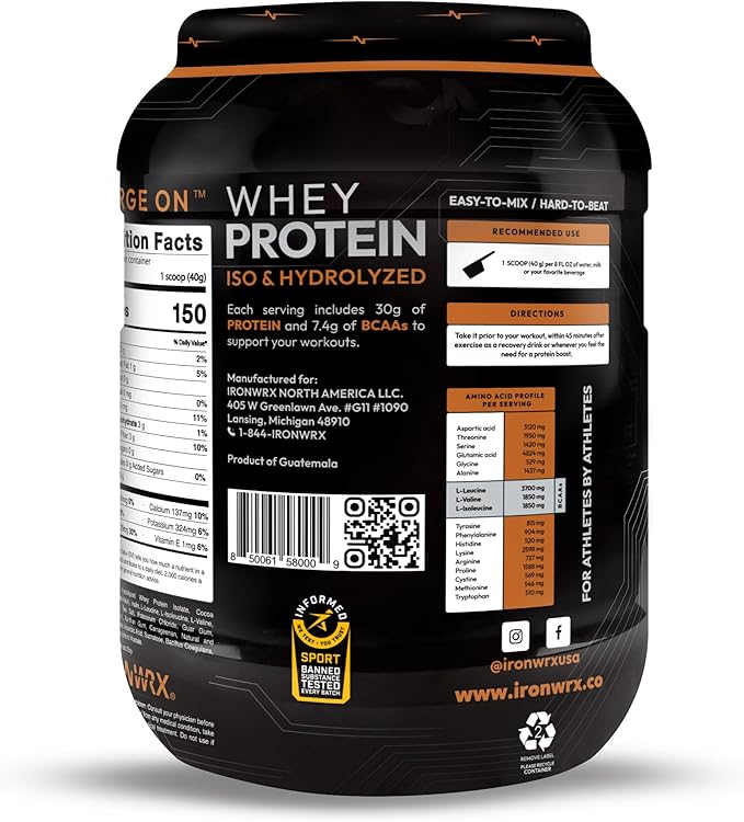 100% Hydrolyzed Whey Protein Isolate | 30g Protein 7.4 g BCAAs | Chocolate | Informed Sport Certified Banned Substance Free | Low Carb Keto Friendly Fast Absorbing Powder | 70 Servings