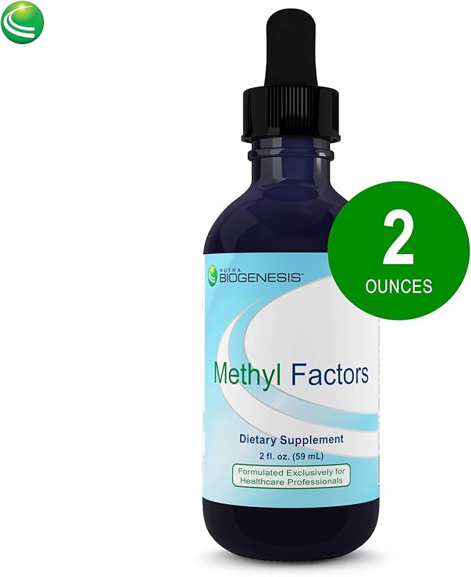 Nutra Biogenesis Methyl Factors - Vitamin B12 Drops Methylfolate Drops Sublingual Liquid for Women &amp Men B Complex with Folic Acid for Kids &amp Adults Energy Supplement Sugar Free - 2 Fl Oz