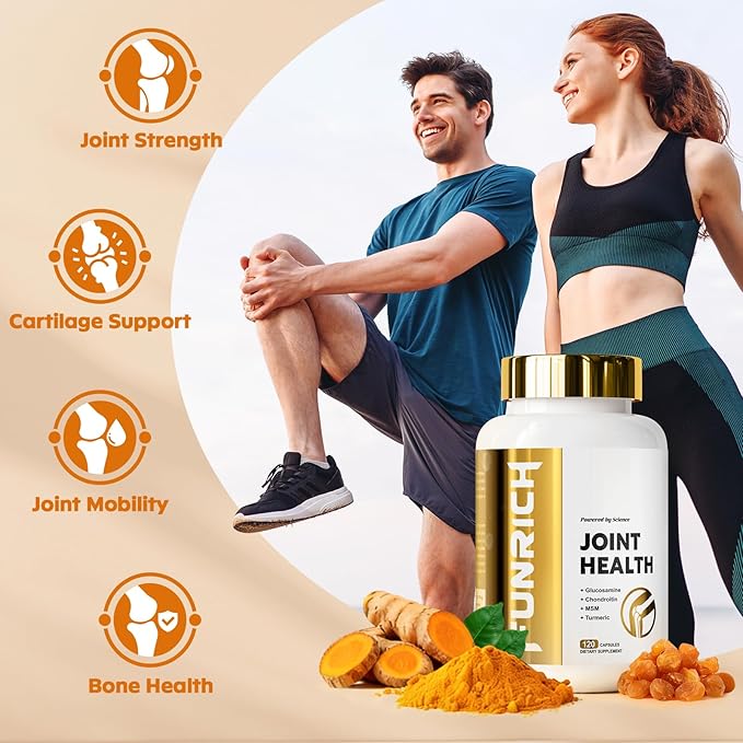 Joints Health Suppplement Glucosamine Chondroitin MSM - Joint Support Supplement for Women and Men with Turmeric MSM &ampBoswellia for Cartilage Joint Health and Flexibility - 2 Bottles