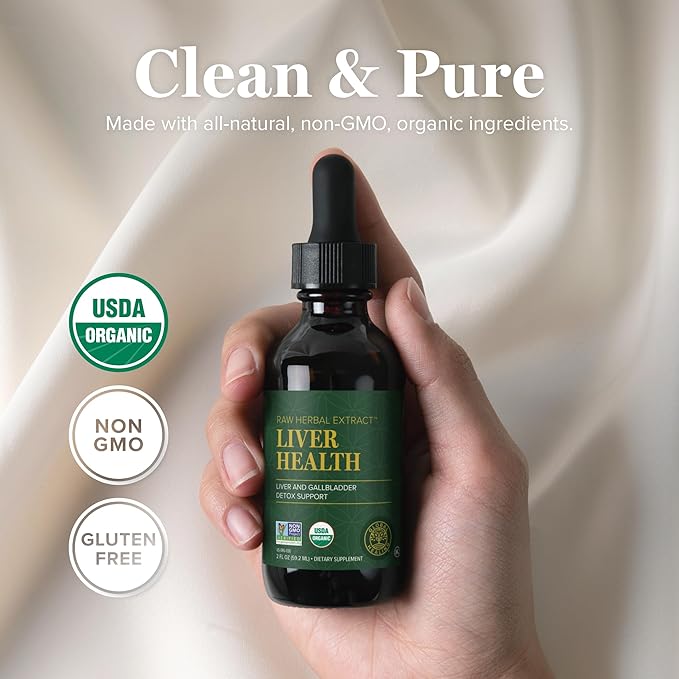 Global Healing Center - Liver Health - Organic Milk Thistle Supplement for Detox &amp Gallbladder Support - Dandelion Root Supplement for Cleanse &amp Repair (2 Fl Oz)