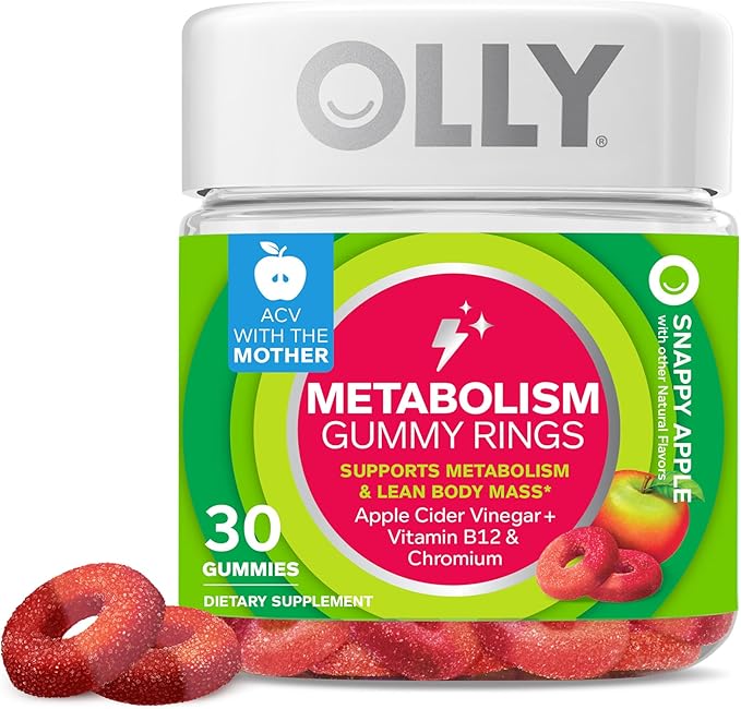 OLLY Immunity Sleep Gummy 60 Count &amp Metabolism Gummy Rings 30 Count Bundle