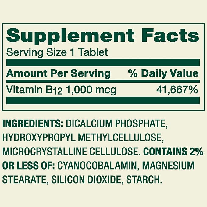 Vitamin B12 Timed-Release Spriing Vallley Tablets Dietary Supplement 1000 Mcg - 300 Count (Pack of 2)