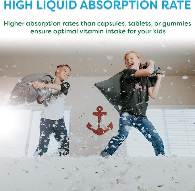 Wellgenix Balanced Essentials Kids Liquid Multivitamin – 94 Nutrients Including Vitamins Minerals &amp Omega Fatty Acids – Mixed Berry Flavor – 16 fl oz (Pack of 2)