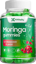 120 Moringa Gummies with Ginger Turmeric Cranberry Amla Fruit &amp Probiotics | Vegan Sugar-Free Gummies