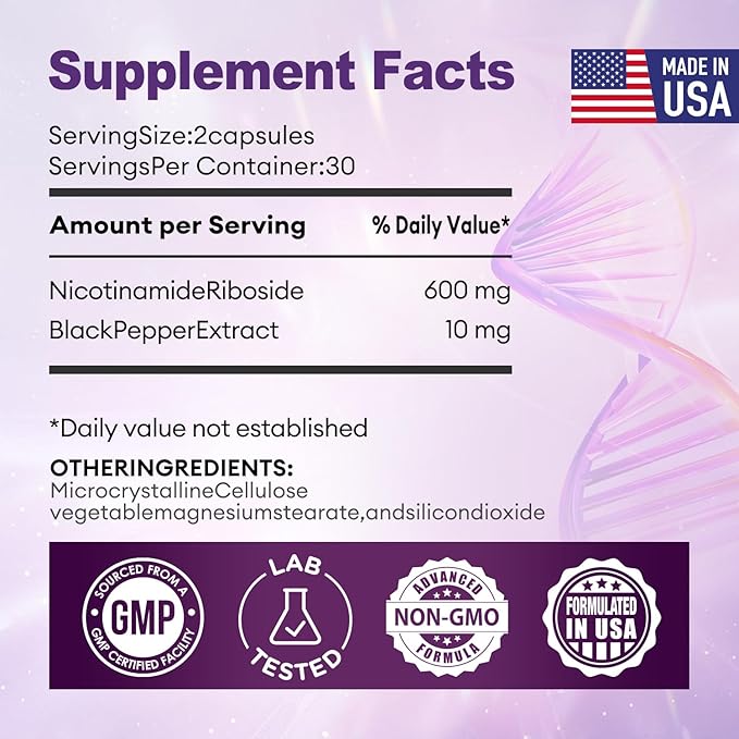 ISDG NAD+ Supplement with Nicotinamide Riboside 600 mg NR Black Pepper Extract - Supports Cellular Energy &amp Repair Vitality Healthy Aging | Max Absorption | 120 Count