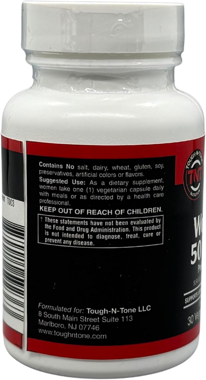 TOUGH-N-TONE Women's 50 Billion Probiotic Formula A Shelf-Stable high-Potency Proprietary Blend containing 50 Billion viable Cells per Capsule and Designed Especially for Women.