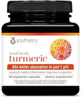 Youtheory Total Body Turmeric Vegetarian Capsules 30 Count Supports Healthy Inflammation Response and Cognition