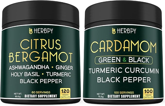 Bundle 6in1 Citrus Bergamot Complex 120 Count &amp 4in1 Cardamom Capsules 100 Count