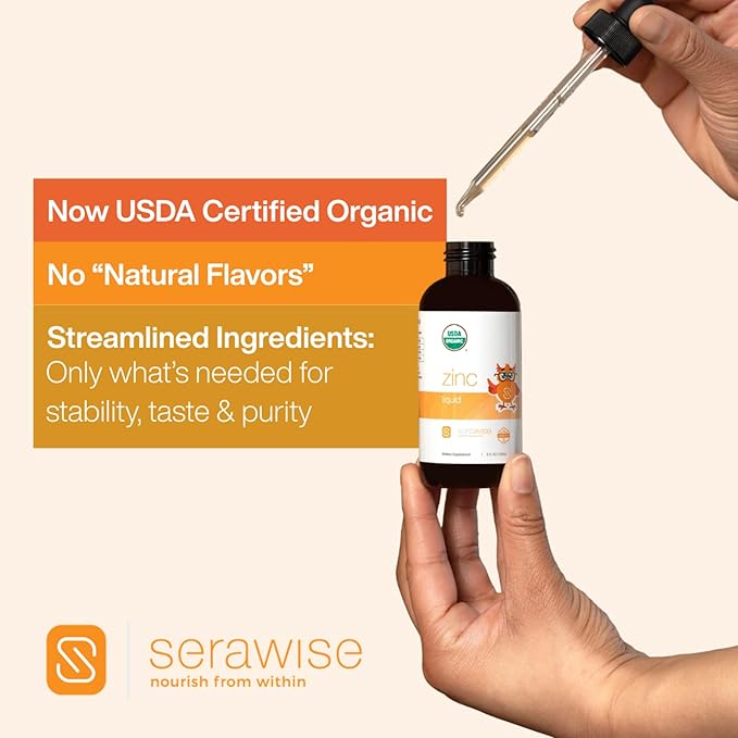 Organic Liquid Zinc by Dr. Ana Maria Temple | Immune &amp Skin Support | USDA Certified Organic No Artificial Ingredients or Natural Flavors | Family Friendly Dosing | 4 Fl Oz