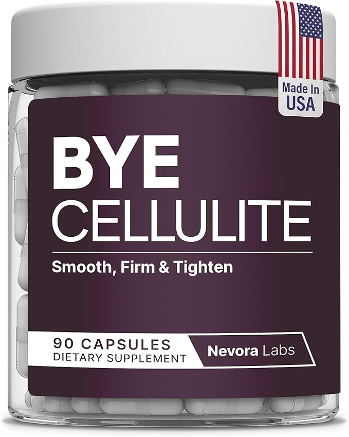 Bye Cellulite Remover for Legs &amp Body - Anti Cellulite Capsules with Hydrolyzed Collagen - Skin Smoothing Cellulite Treatment Supplement - Support Smooth Skin &amp Reduce Cellulite - 90 Count