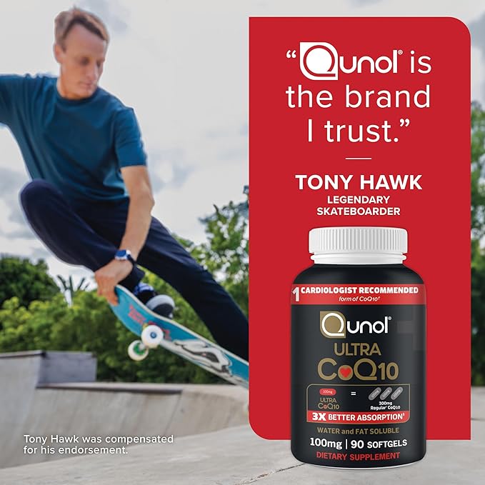 Qunol Ultra CoQ10 100mg Softgels- 3x Better Absorption Antioxidant for Heart Health &amp Energy Production Coenzyme Q10 Vitamins and Supplements 3 Month Supply 90 Count