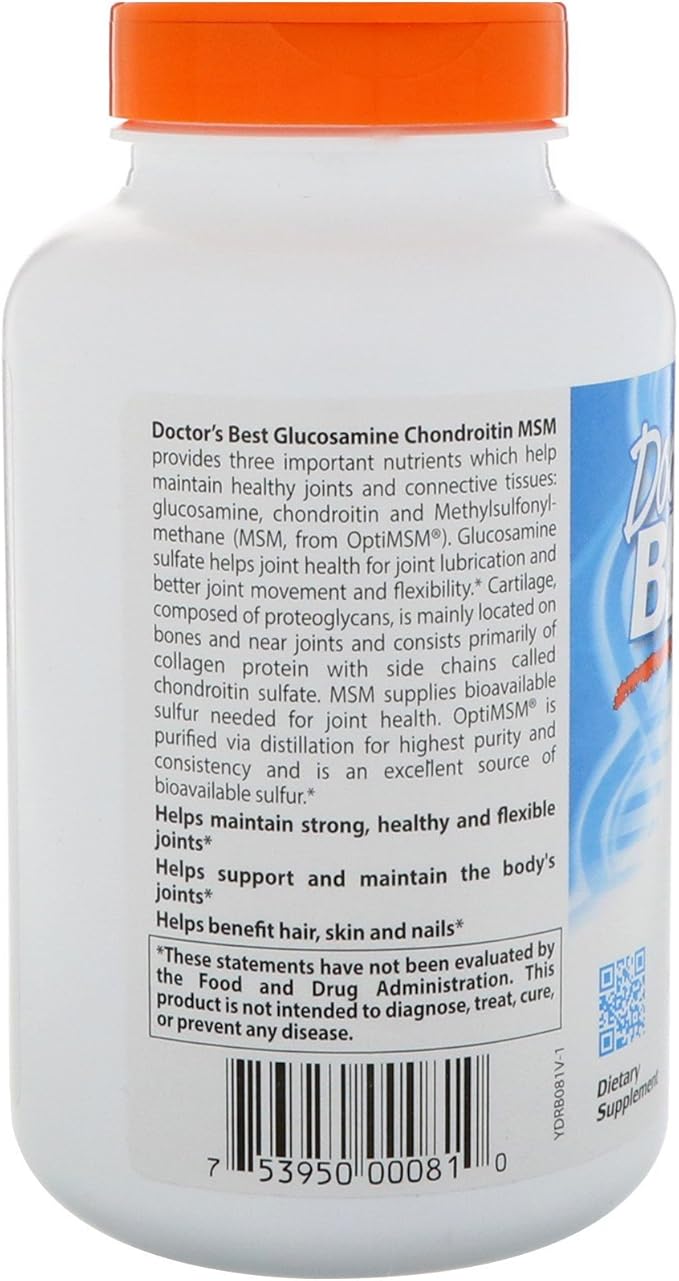 Doctor's BEST (3 Pack Glucosamine Chondroitin MSM with OptiMSM 240 Veggie Caps